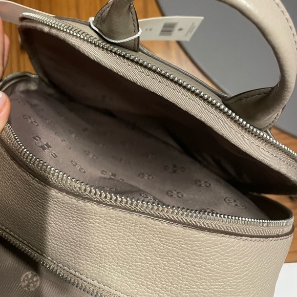 Tory Burch Thea Pebbled Gray Backpack - Picture 9 of 9